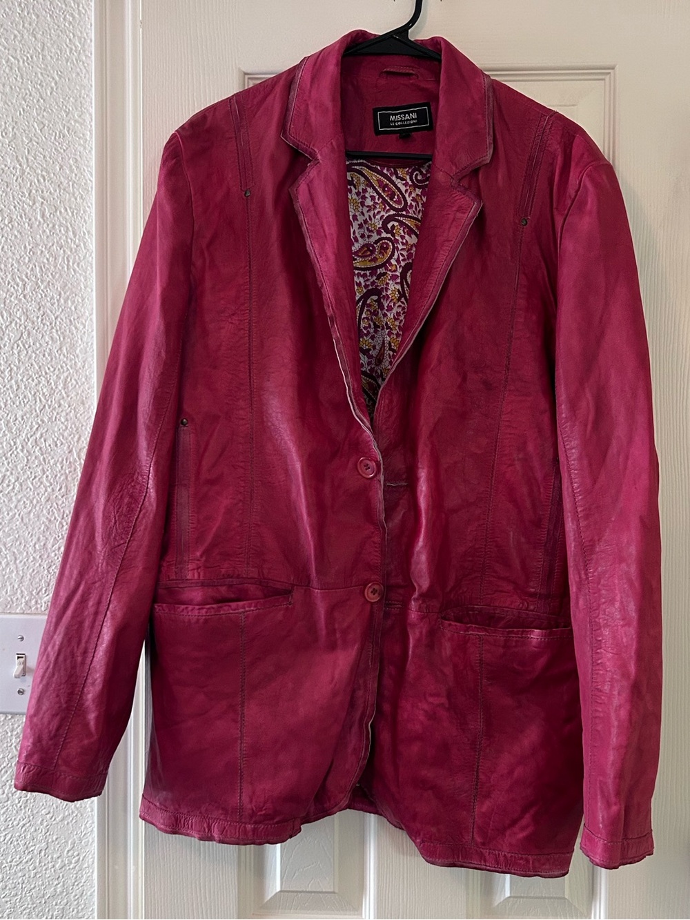 MISSANI LE COLLEZIONI Red Leather Jacket